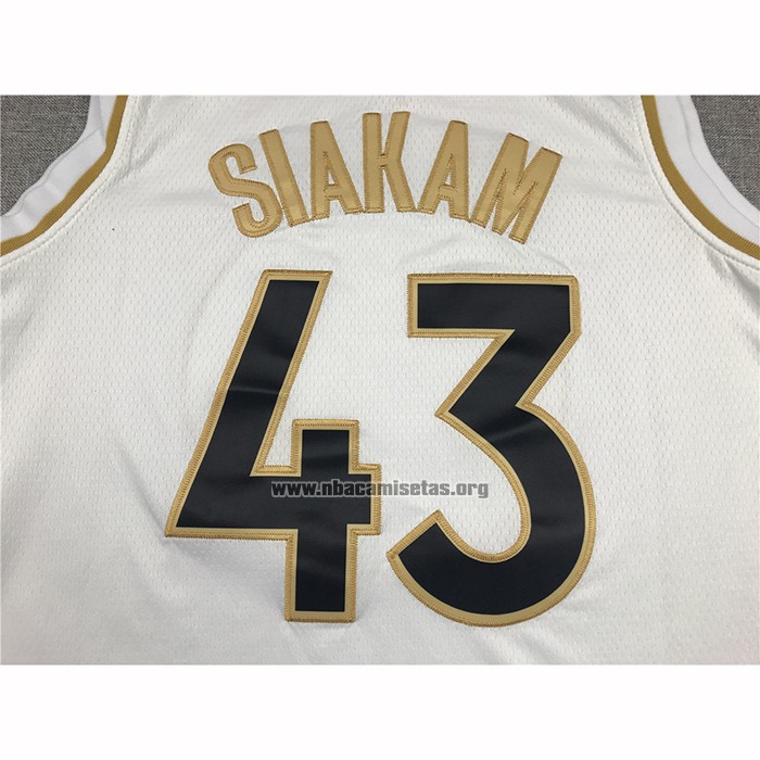 Camiseta Golden Edition Toronto Raptors Pascal Siakam NO 43 Blanco